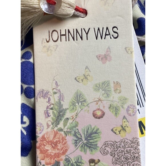 F. Johnny Was M Tunic Multicolor Blouse Cap Sleeve Round Neck NWT $140 - Picture 6 of 7